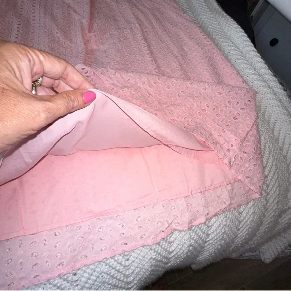 Merokety Pink Eyelet Dress Large - Picture 8 of 8